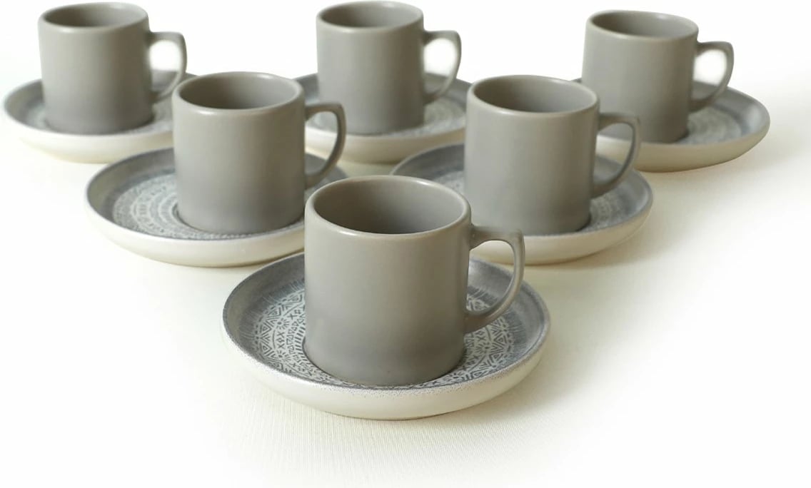 Set filxhanash kafeje (12 copë), Hermia Concept, ngjyrë gri mat, X0001532800000000000000000 Set filxhanash kafeje (12 copë), Hermia Concept, ngjyrë gri mat, X0001532800000000000000000