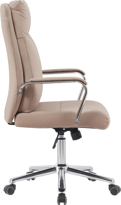 Karrige menaxheri për zyre, ngjyrë kapuçino, Siquel, lëkurë artificiale