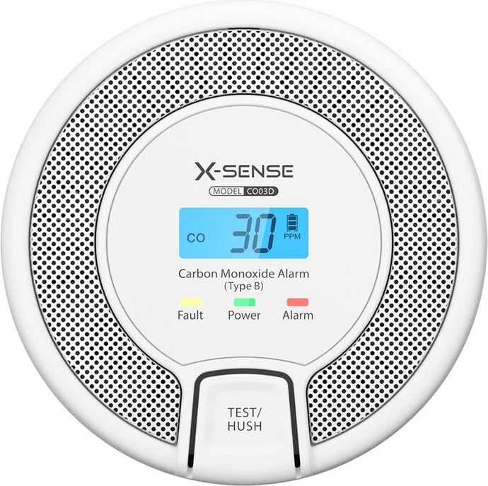 Detektor monoksidi karboni X-Sense CO03D, me ekran LCD, i bardhë