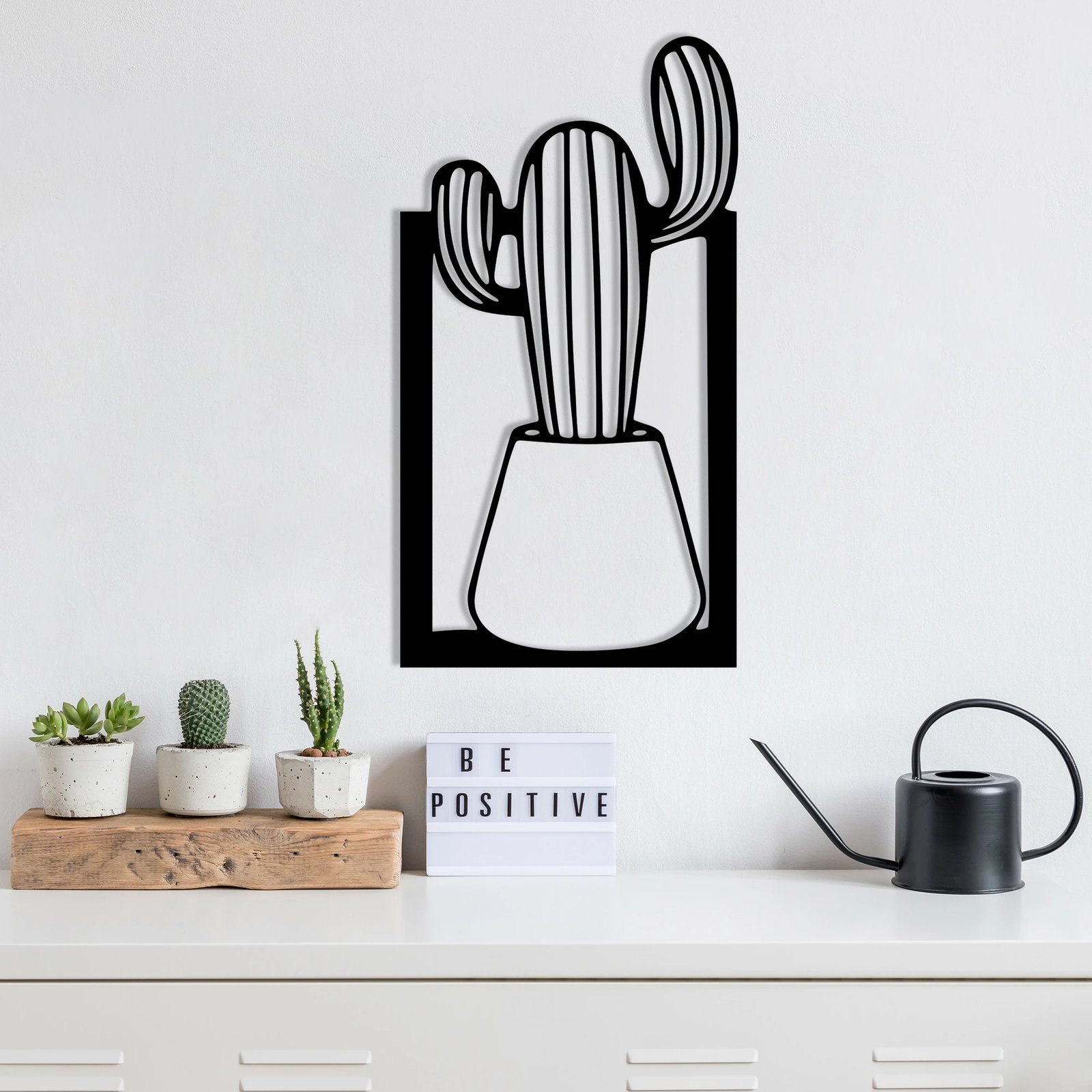 Aksesor dekorativ metalik për mur, Wallity, Mülhem, ngjyrë e zezë, 27x50cm