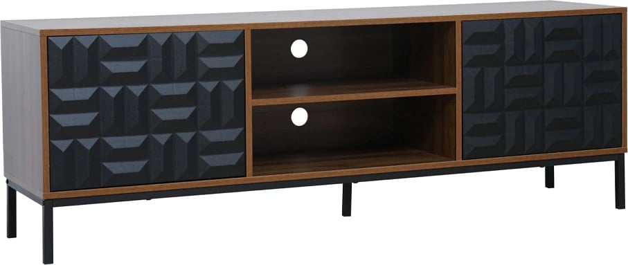 Komodë TV Zuma, ngjyrë arre e zezë, 160x40x54.5