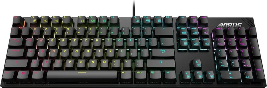 Tastierë mekanike Gigabyte AORUS K1, Cherry MX Red, RGB, full-size, e zezë
