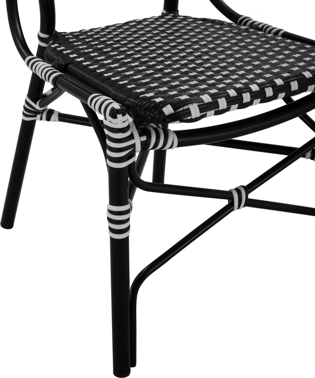 Karrige alumini pamje bambuje me thurje bardhë e zi FH5792.02 46x60x96 cm