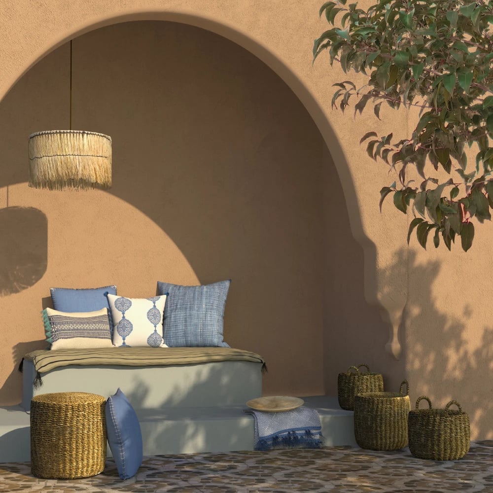 Jastëk dekorativ Agadir 6, pambuk, ngjyrë kaltër, 45x45cm