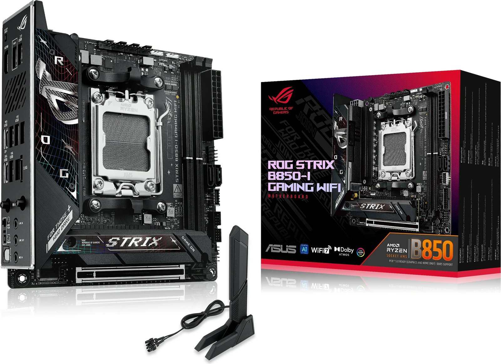 Pllakë amë ASUS ROG STRIX B850-I GAMING WIFI, Socket AM5, DDR5, WiFi 7, mini-ITX, e zezë