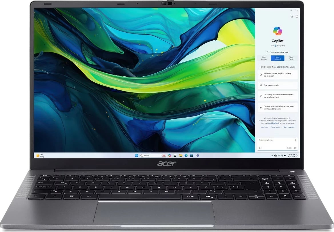 Kompjuter Acer Aspire Lite AL15-32P-C2A2, 15.6", 4GB RAM, 128GB SSD, Steel Gray