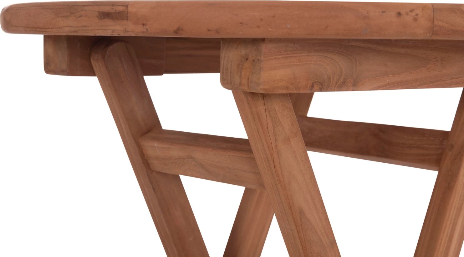 Tavolinë rrumbullake palosëse ERIS, dru tik, ngjyrë natyrale, FH18119, 60x75cm