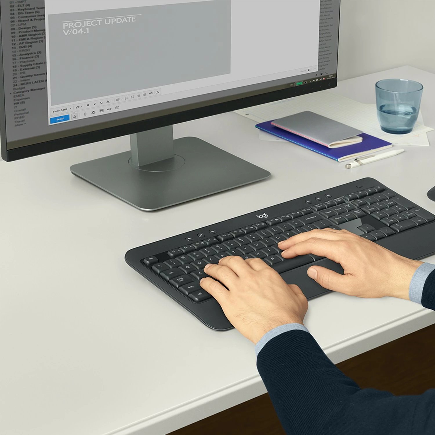 Tastierë dhe maus Logitech MK540 Advanced, Wireless, USB, QWERTZ, E zezë, E bardhë