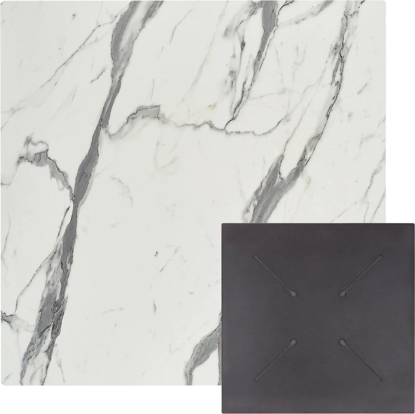 Sipërfaqe tavoline katrore, ngjyrë mermeri të bardhë, FH5839.31, 80x80cm