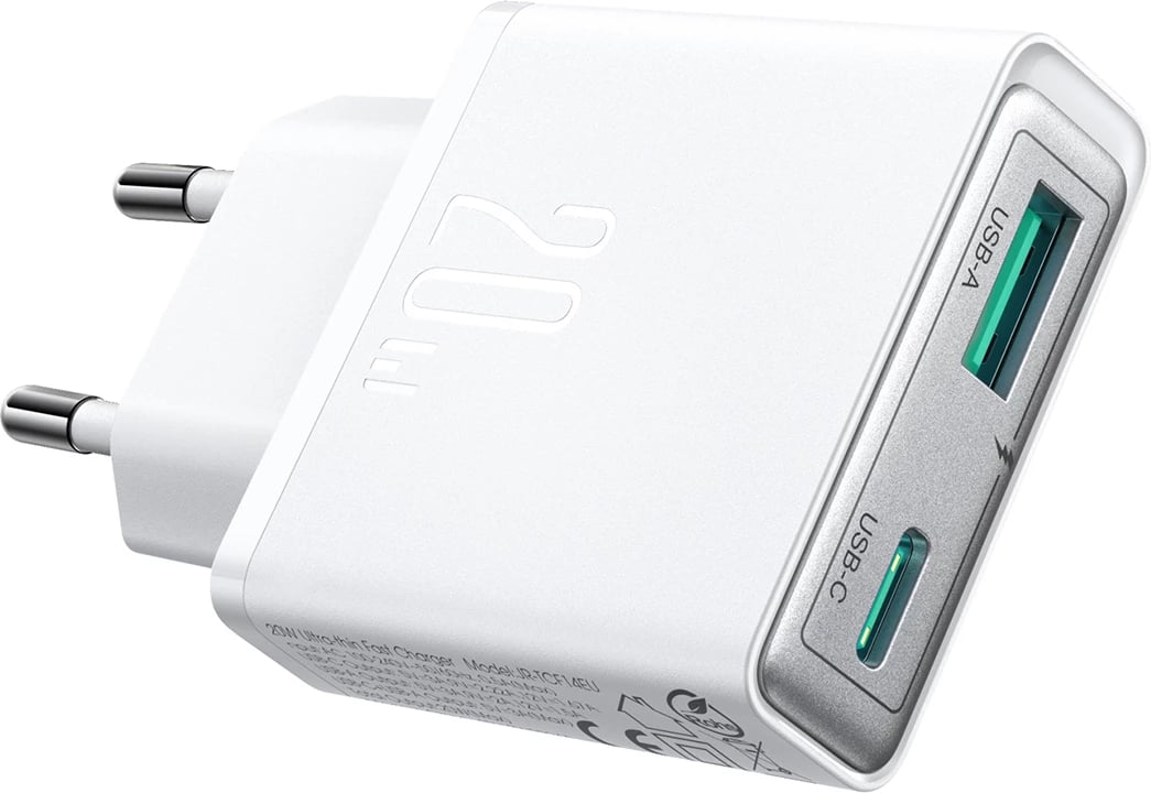 Karikues muri Joyroom JR-TCF14, 20W, 2 porta USB-A/USB-C, i bardhë