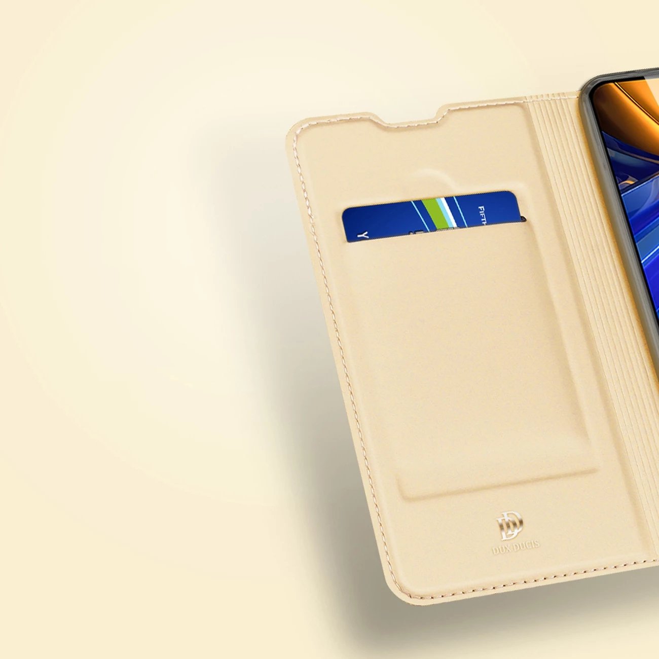 Mbështjellës Dux Ducis Skin Pro për Xiaomi Poco F4 5G, me kapak, xhep kartelash dhe funksion qëndrimi, Kaltër