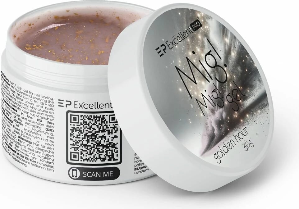 Xhel ndërtues për thonj për femra Excellent PRO Mig! Mig! Building Gel Golden Hour, 30g