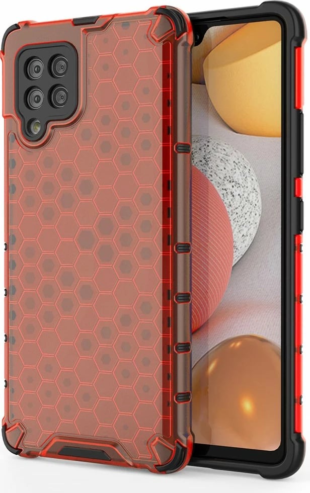 Mbështjellës Hurtel Honeycomb për Samsung Galaxy A42 5G, i kuq
