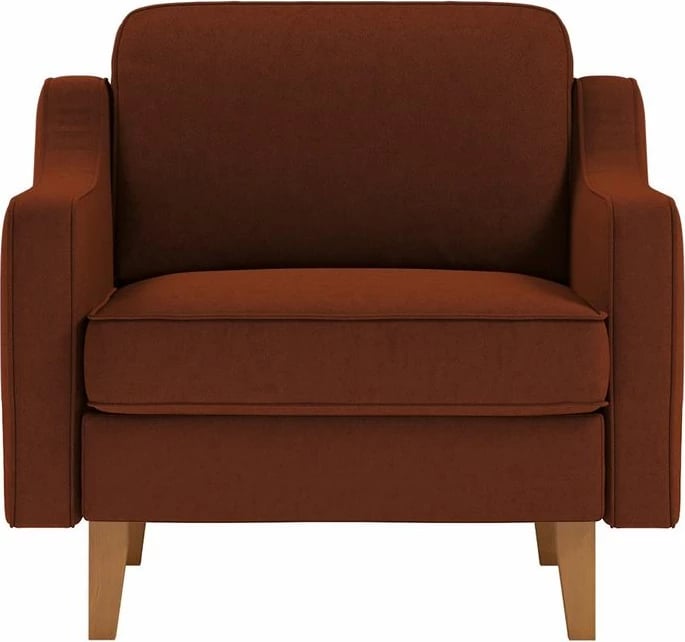 Karrige një vendëshe Robin, kadife ngjyrë tulle, këmbë druri arre