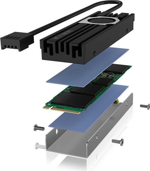 Heatsink ICY BOX IB-M2HSF-703, 2cm, 10000 RPM, zi, hiri