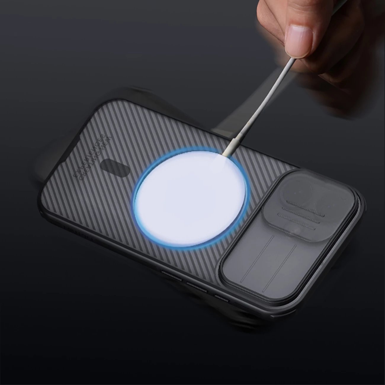 Mbështjellës Nillkin CamShield Pro për iPhone 17, MagSafe kompatibil, PC+TPU, transparent i zi