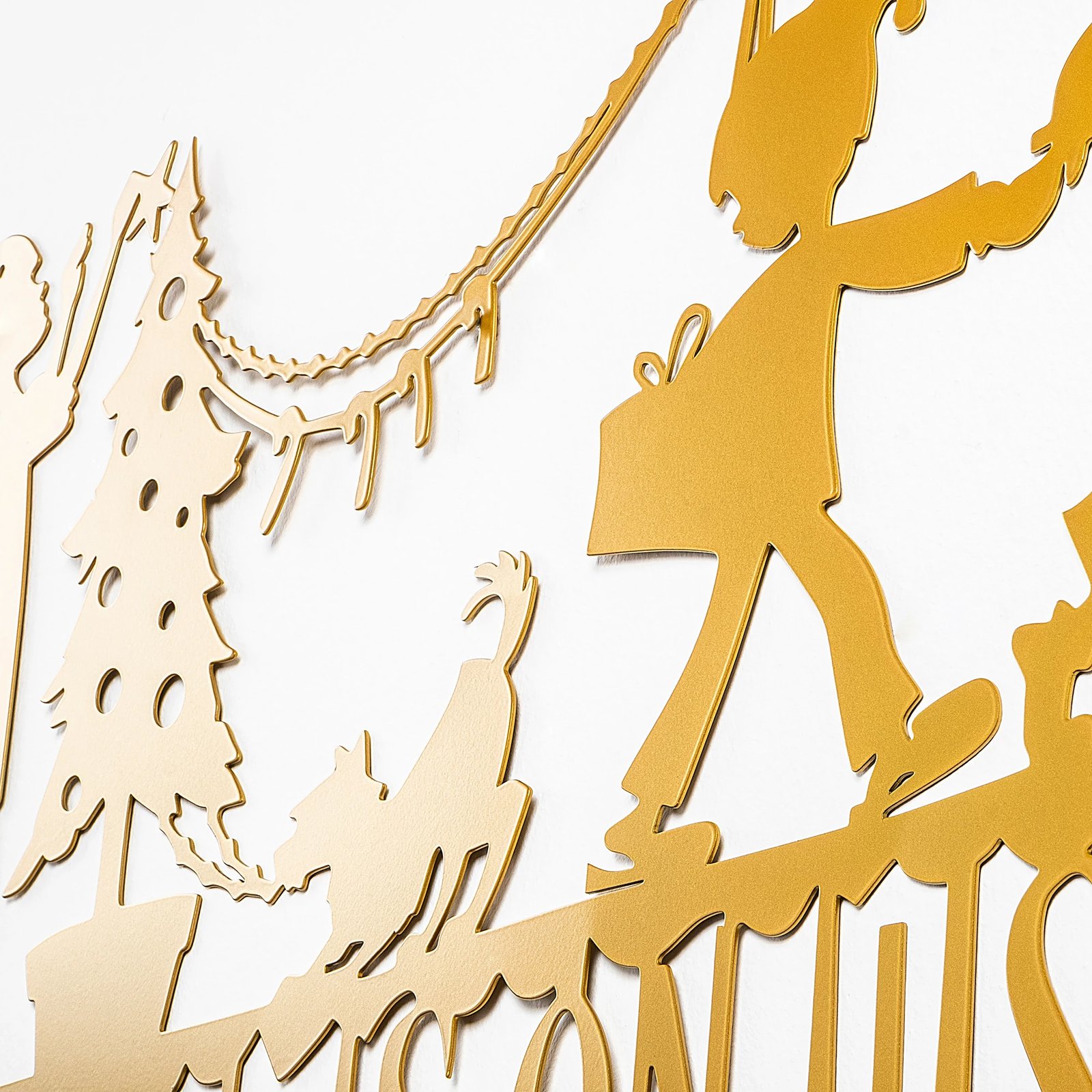 Aksesor dekorativ metalik për mur, Wallity, ngjyrë ari, XMASGOLD - 011