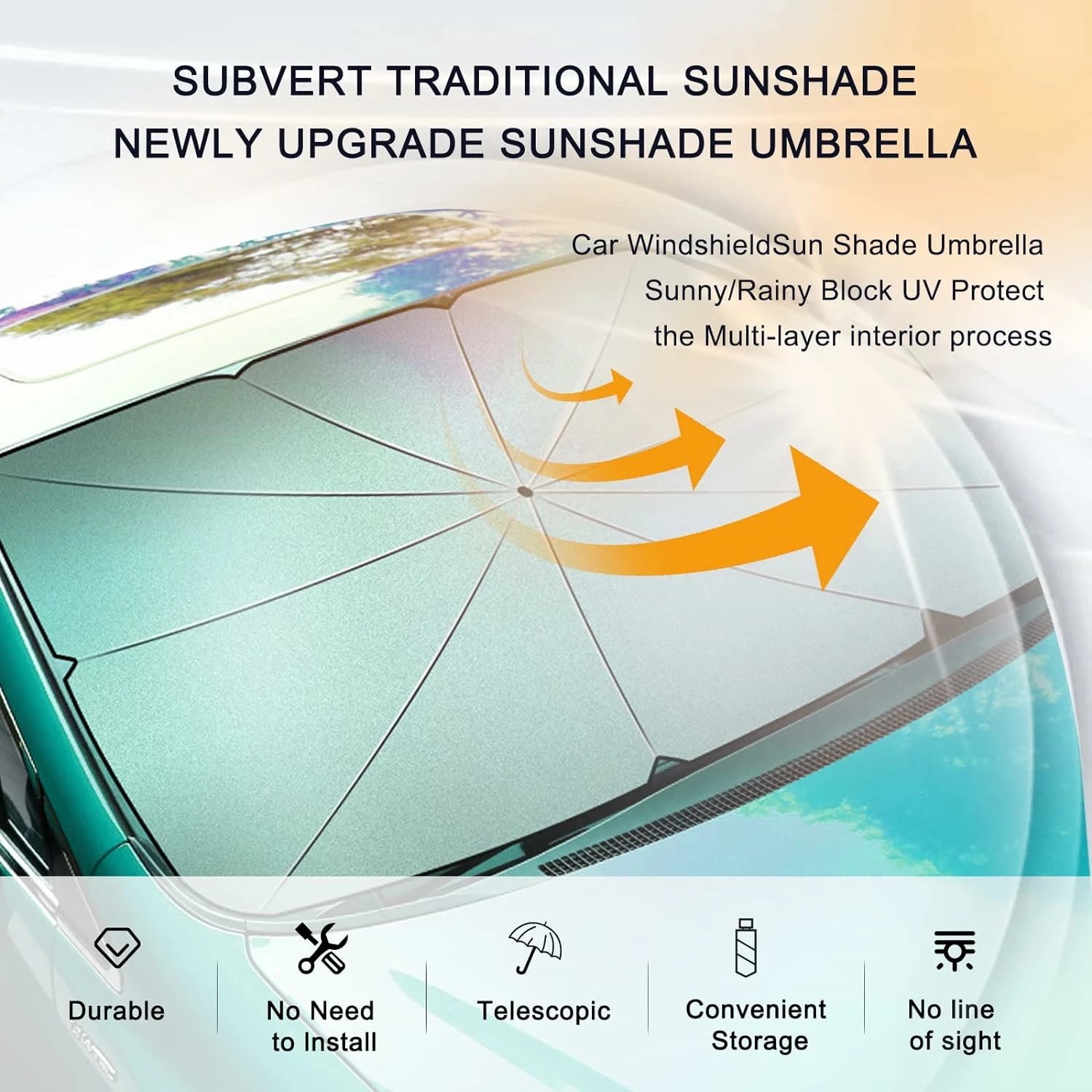 Ombrellë mbrojtëse nga rrezet e diellit për makinë, S