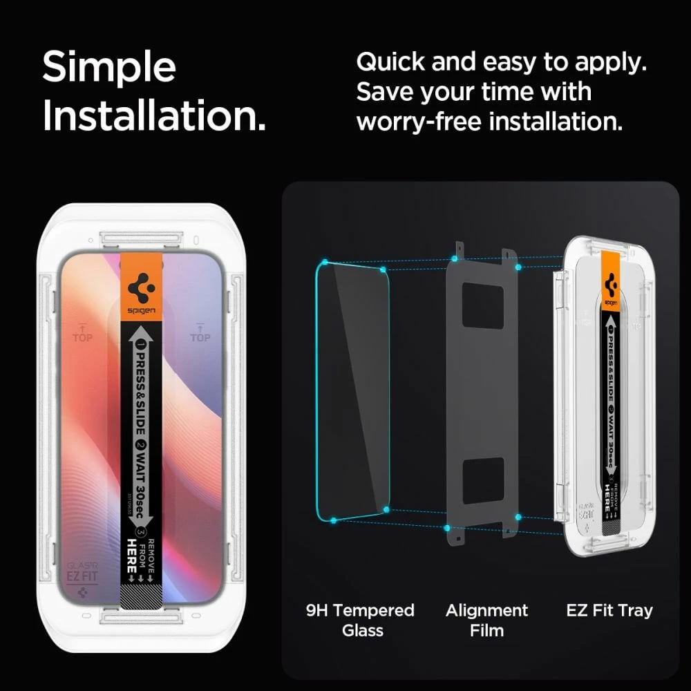 Xham mbrojtës Spigen Glas.tR EZ Fit Privacy për iPhone 16 Pro Max, 2 copë