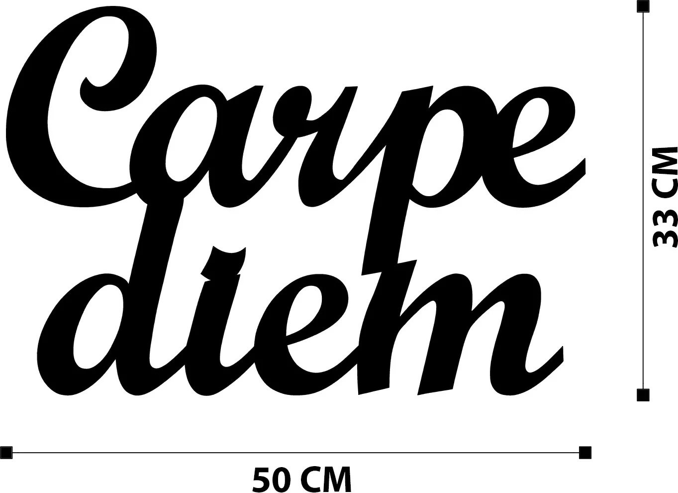 Aksesor dekorativ metalik për mur, Wallity, Carpediem 1, ngjyrë e zezë, 50x38cm