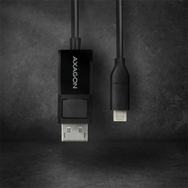 Kabllo AXAGON RVC-DPC USB-C në DisplayPort, 1.8m, 4K/60Hz, e zezë