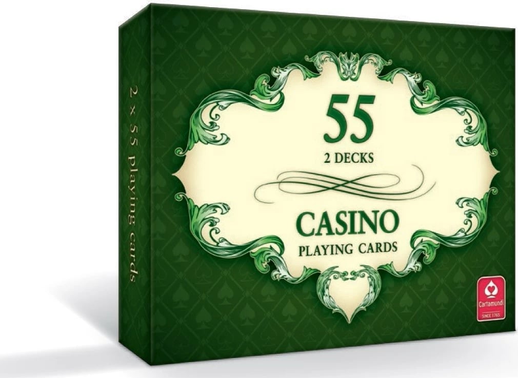 Letra loje Cartamundi Casino, 2 x 55 copë, për të rritur, Anglisht