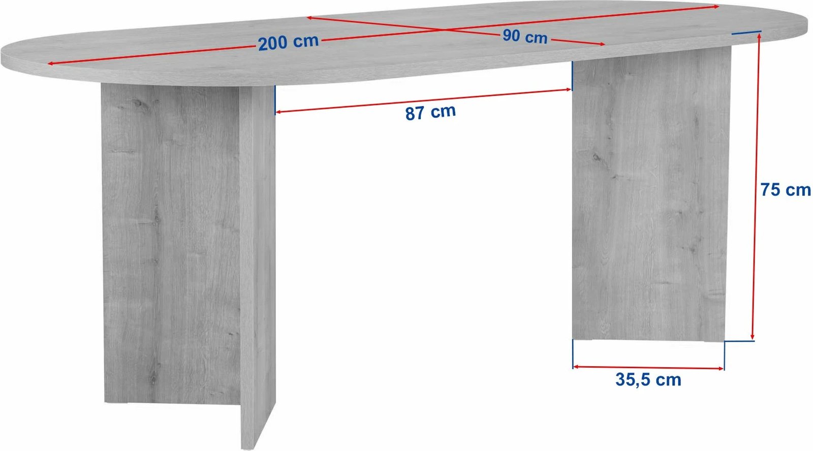 Tavolinë ngrënieje Nordure, ngjyrë lis safir, Sabella