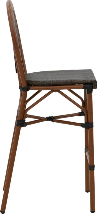 Karrige për bar Dezyan, ngjyrë arre, alumini-gri, 41.5x53.5x116cm