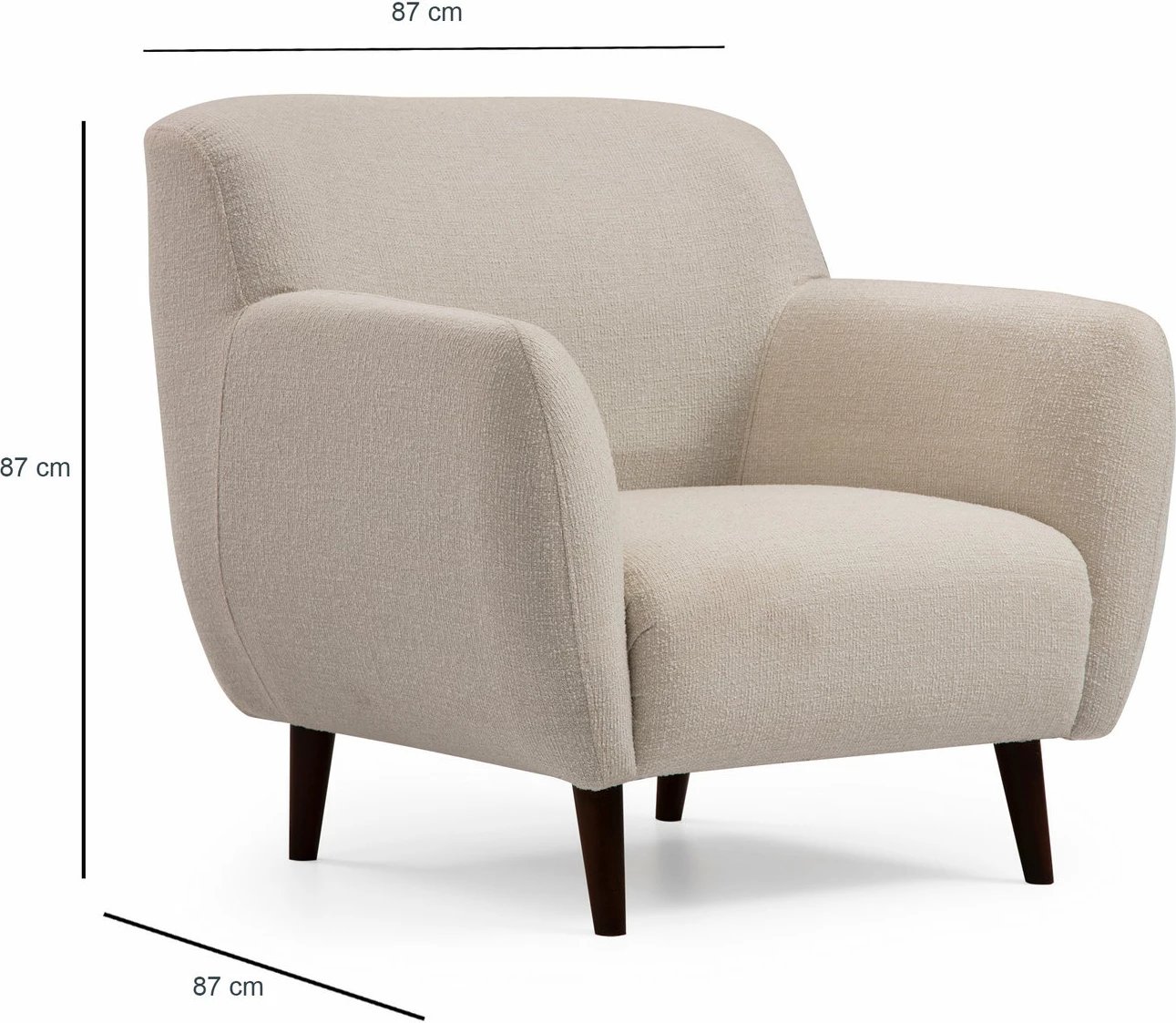 Karrige krahu Enna, ngjyrë bezhë, Atelier del Sofa