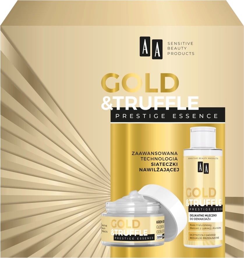 Set për fytyrë për femra AA Gold & Truffles Prestige Essence 65+, 50ml + 150ml