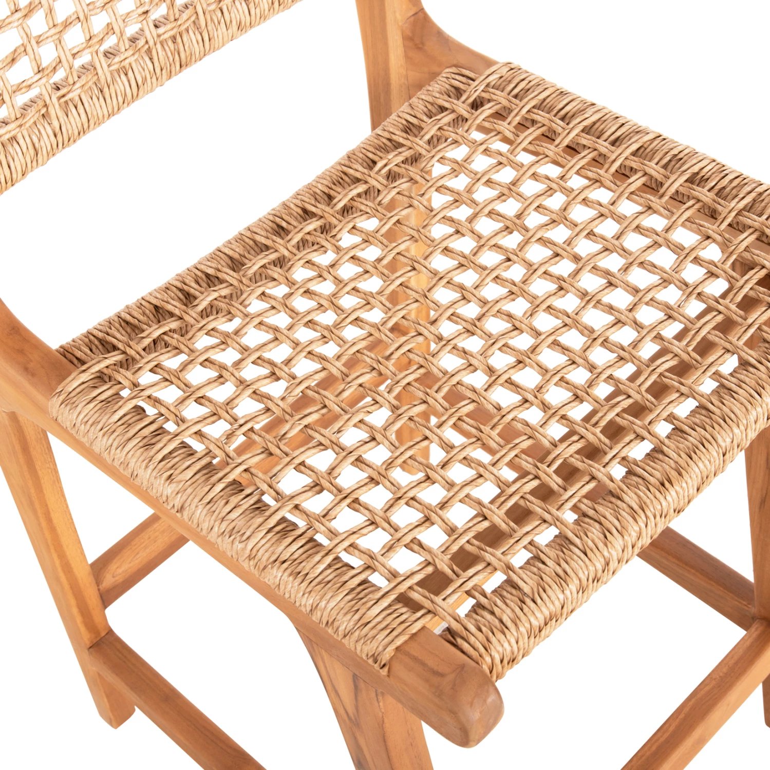 Karrige për bar me mbështetëse BORIS FH9381.11 dru tik & litar VIRO 46x53x96 cm