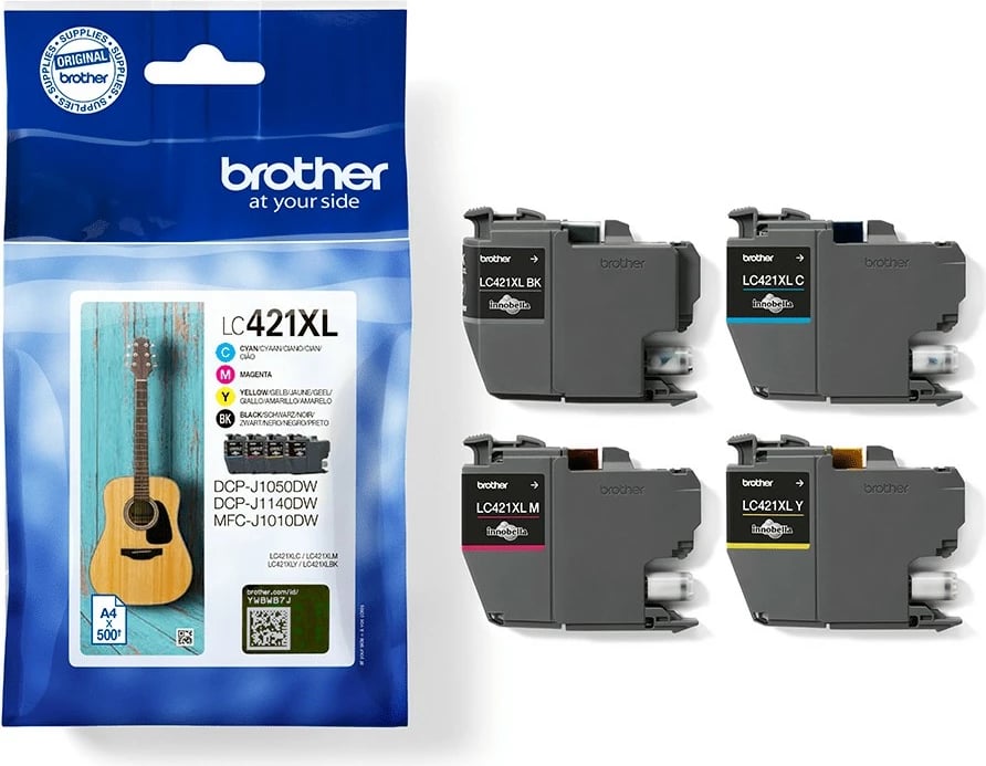Toner Brother LC421XLVAL, DCP-J1050DW, 500 faqe, Multipack, E zezë, Cyan, Magenta, E verdhë Toner Brother LC421XLVAL, DCP-J1050DW, 500 faqe, Multipack, E zezë, Cyan, Magenta, E verdhë