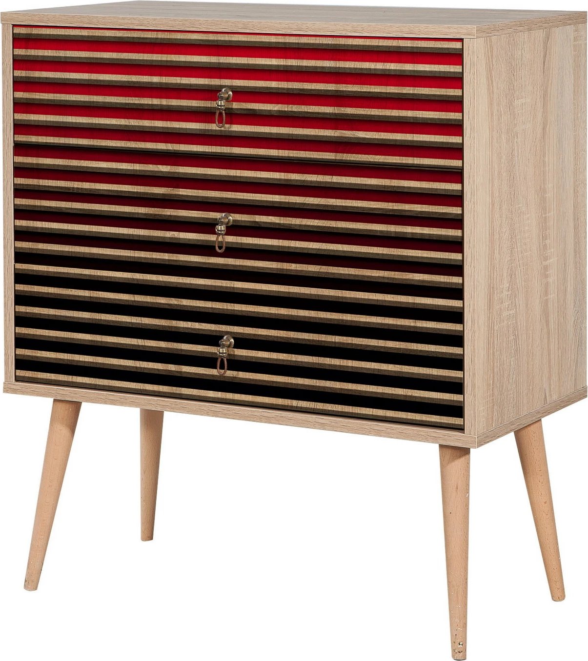 Komodë moderne, ngjyrë lisi Sonoma, Skye Decor, Trio - 221