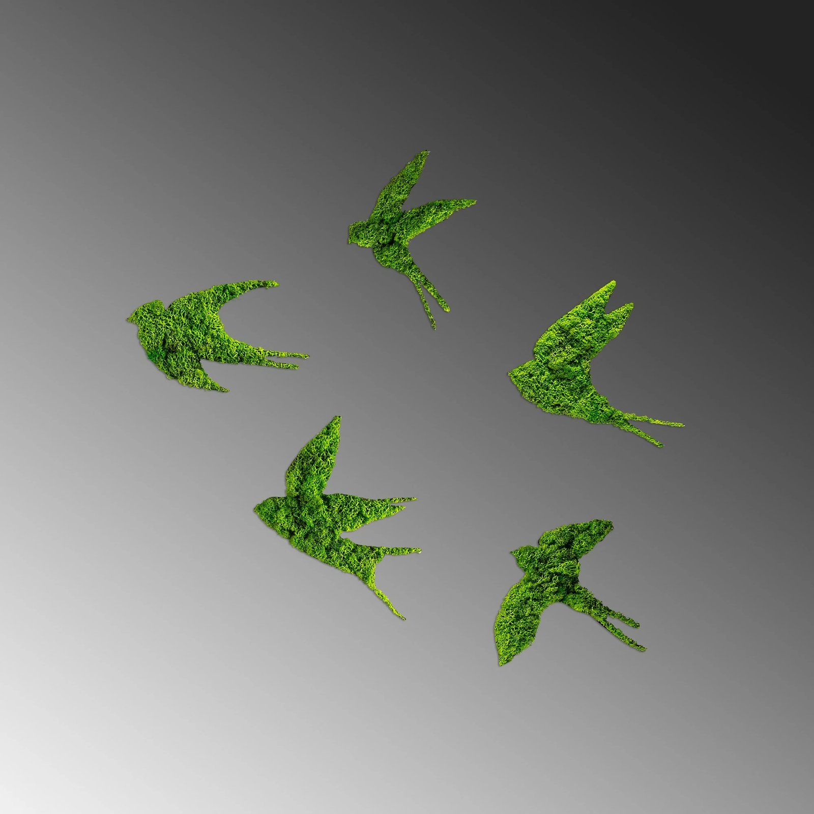 Aksesor dekorativ metalik për mur, dallëndyshe, ngjyrë e gjelbër