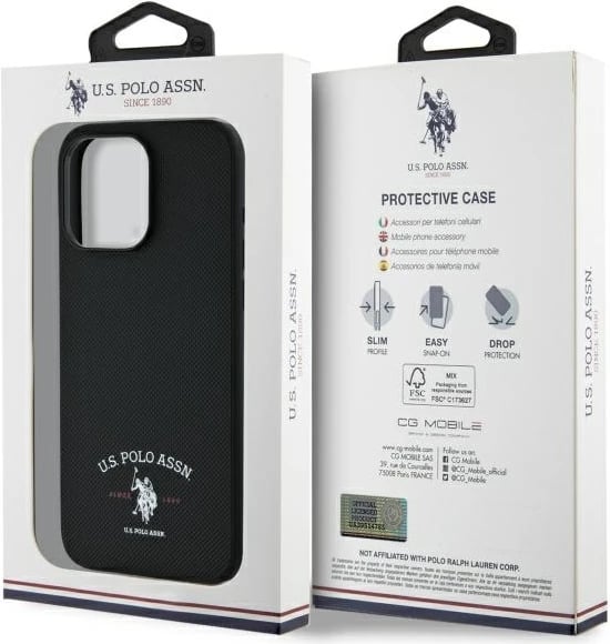 Mbështjellës U.S. Polo Assn. USHCP15XPARK për iPhone 15 Pro Max 6.7", i zi Mbështjellës U.S. Polo Assn. USHCP15XPARK për iPhone 15 Pro Max 6.7", i zi