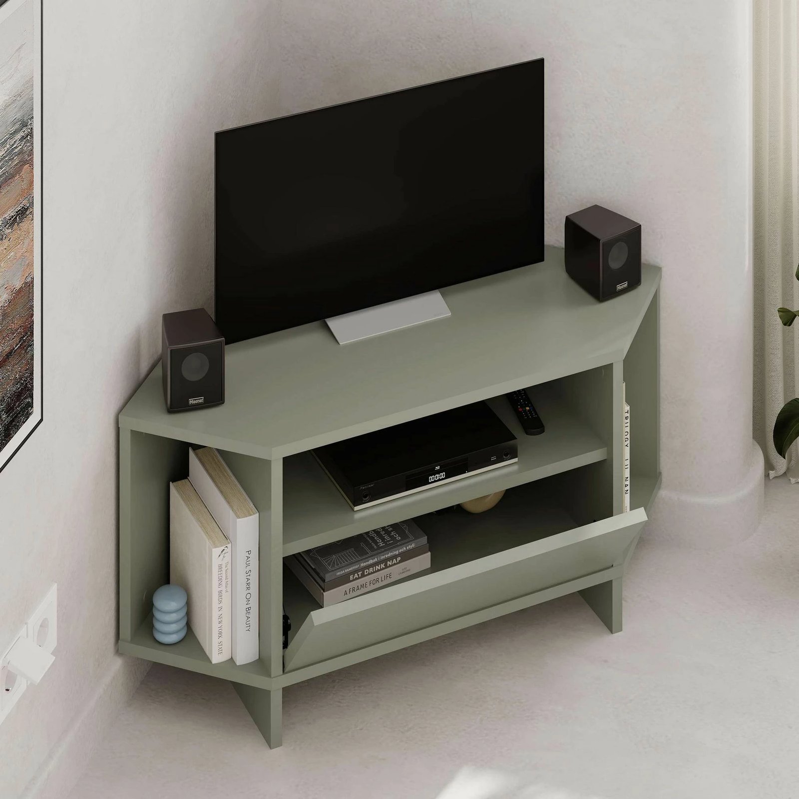 Komodë për TV, ngjyrë jeshile hiri, Skye Decor, Viva