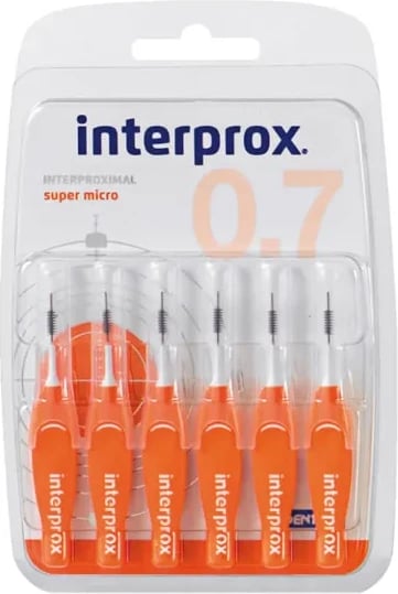 Furça interdentale Interprox Super Micro uniseks, 6 copë portokalli