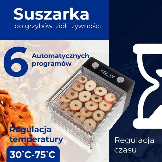 Tharëse kërpudhash, frutash dhe perimesh Adler AD 6660, 600 W, e zezë Tharëse kërpudhash, frutash dhe perimesh Adler AD 6660, 600 W, e zezë
