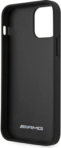 Mbështjellës Mercedes AMG Debossed Lines për iPhone 12 mini, Hardcase, Lëkurë, i zi