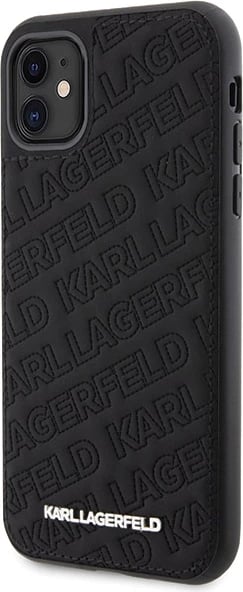 Mbështjellës Karl Lagerfeld Quilted K Pattern për iPhone 11/XR, i zi