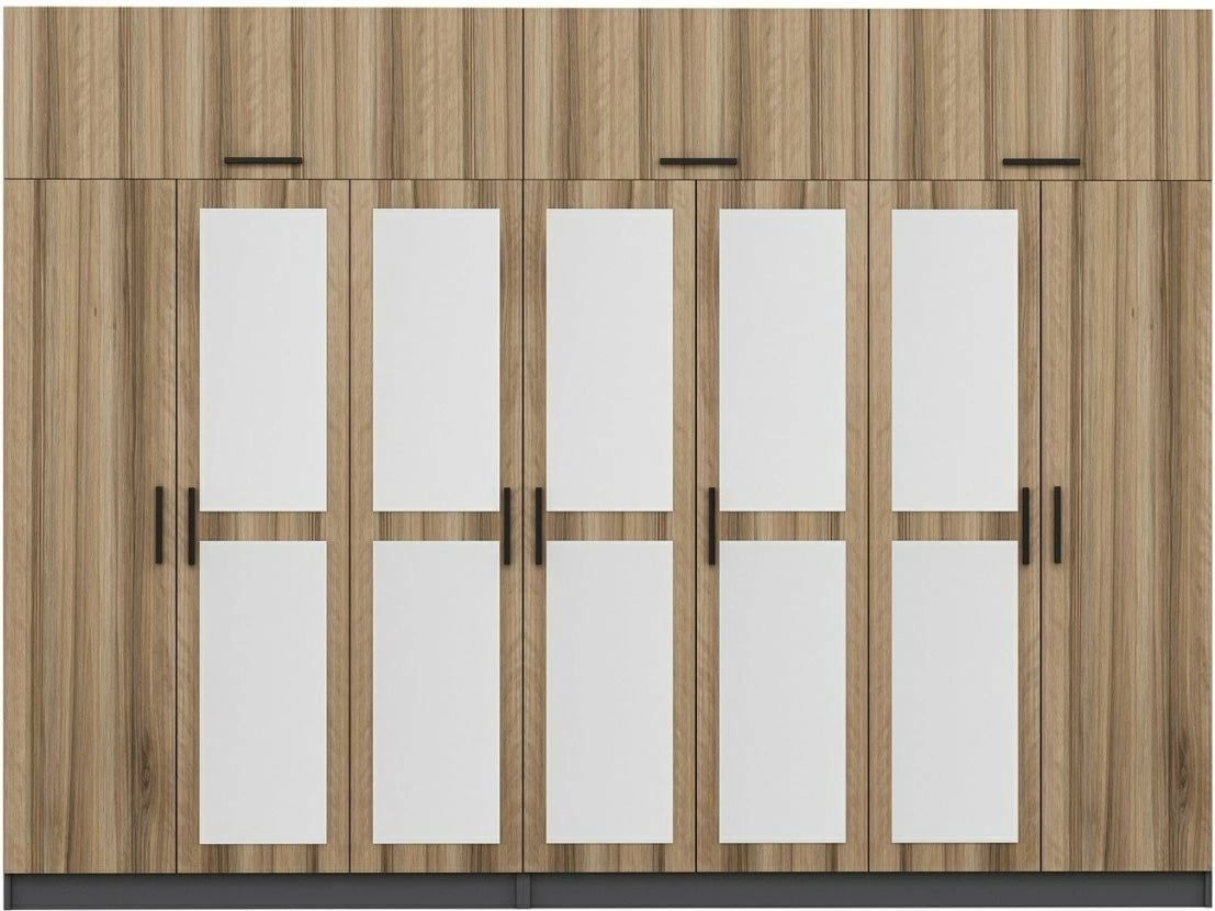 Dollap i madh për rroba, ngjyrë arre dhe antracit, Skye Decor - 5311