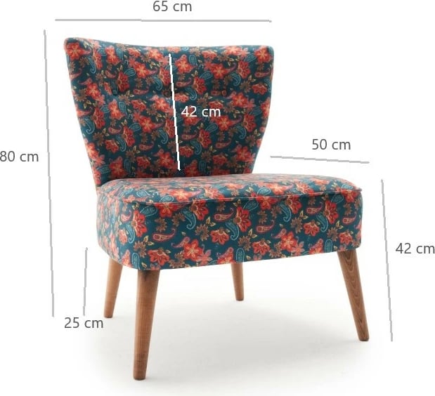 Karrige krahu Atelier del Sofa, model Viola Berjer Nergiz, shumëngjyrëshe