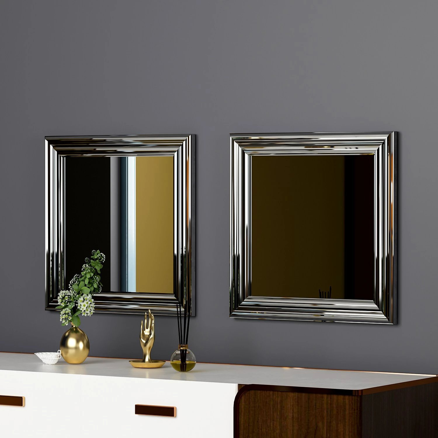 Set pasqyrash (2 copë), Hanah Home, Bale, argjend