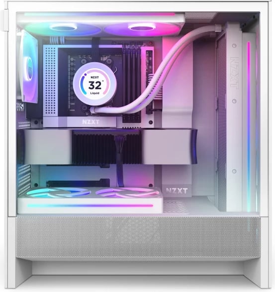 Kasë kompjuteri NZXT H5 Flow RGB (CC-H52FW-R1), e bardhë