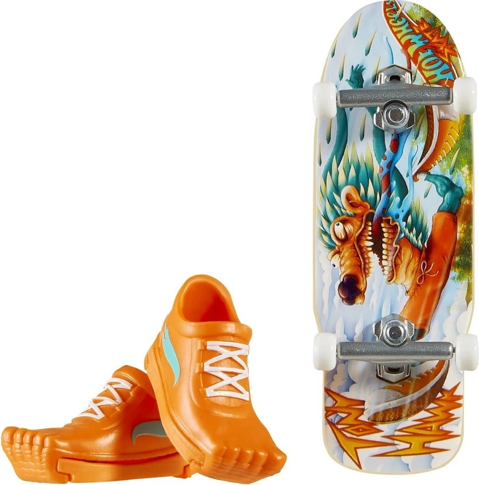 Deskorolkë gishti Hot Wheels Skate Tony Hawk me këpucë gishti, shumëngjyrëshe, set