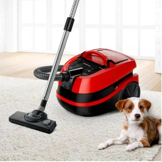 Fshesë me ujë Bosch ProAnimal BWD421PET, 5L, 2100W, HEPA, Kuqe/Zi
