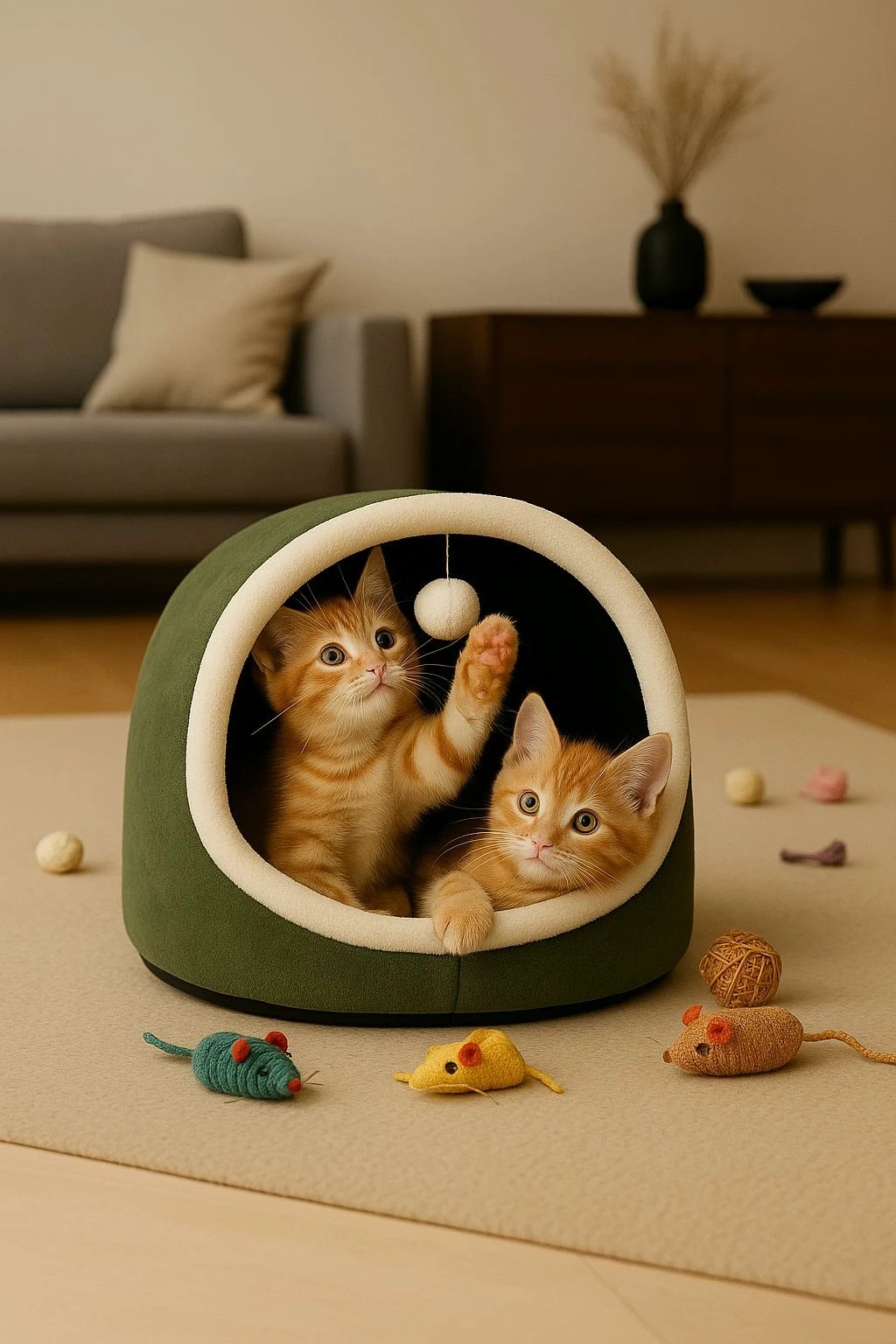 Shtrat për mace, Alaska STD, ngjyrë e gjelbër