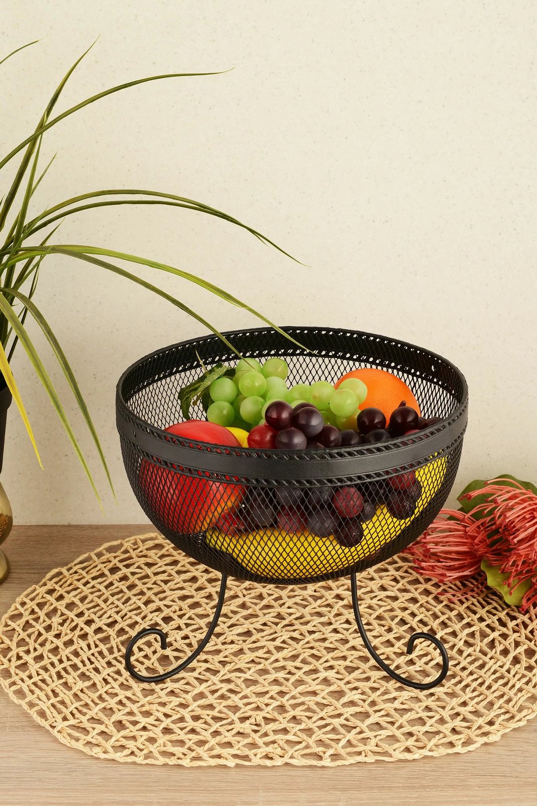 Shportë frutash Hermia, Aleyna SM23, e zezë, metal