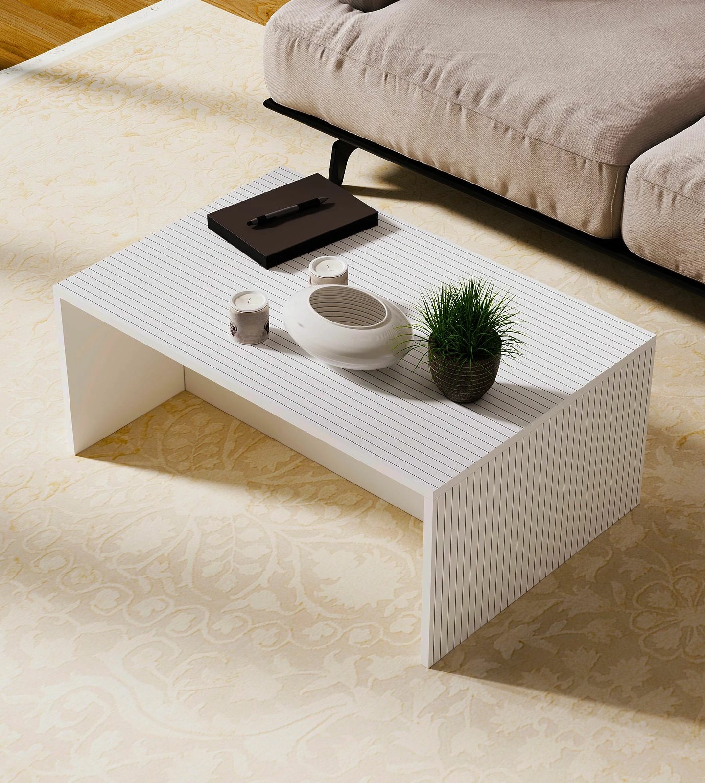 Tavolinë kafeje Skye Decor, Lenna, e bardhë