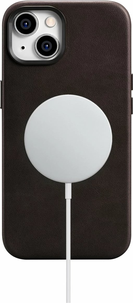 Mbështjellës iCarer Oil Wax Premium Leather me MagSafe për iPhone 14, Kafe